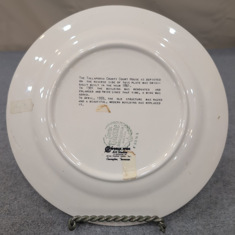 Tallapoosa‎ County Courthouse Homer Laughlin Plate Commemorative Alabama - Picture 3 of 3